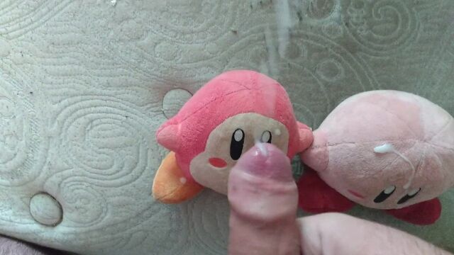 Cumming on Kirby & Waddle Dee plush