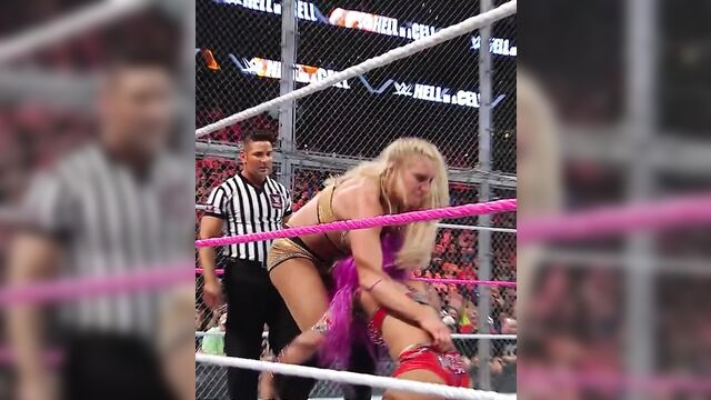 WWE - Sasha Banks gets thrown by Charlotte Flair