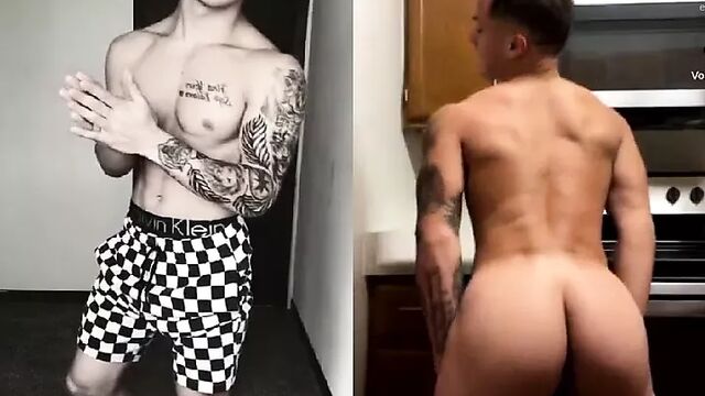 sexy guy showing himself naked