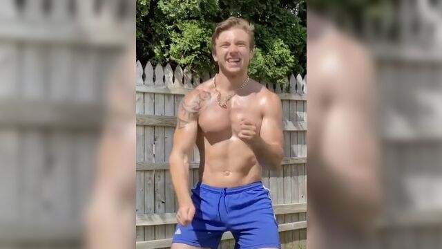 Sexy guy bulge in shorts
