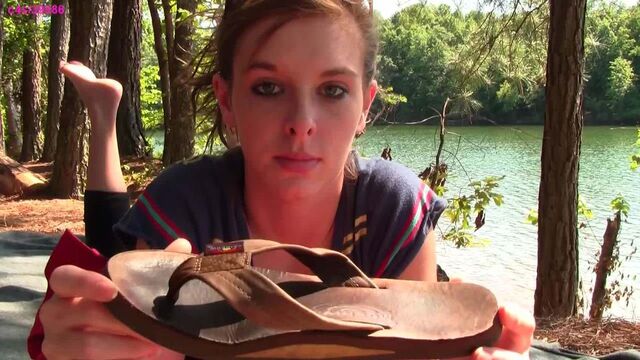 Amy in the pose with rainbow sandals PREVIEW