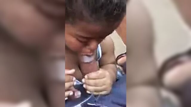 Ebony Midget with Big ass and tits riding and sucking bbc