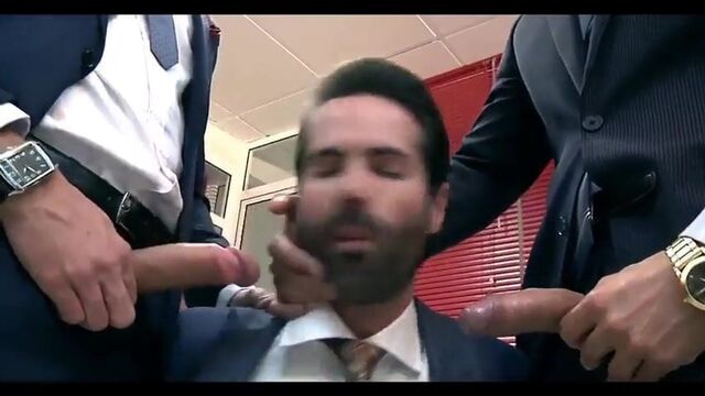 Sucking party for men in suit