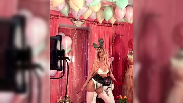 Emily Ratajkowski in a sexy bunny costume, nipple slip