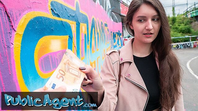 Public Agent - very cute college Teen art student 19yrs old with nice natural tits studies a big dick outdoors