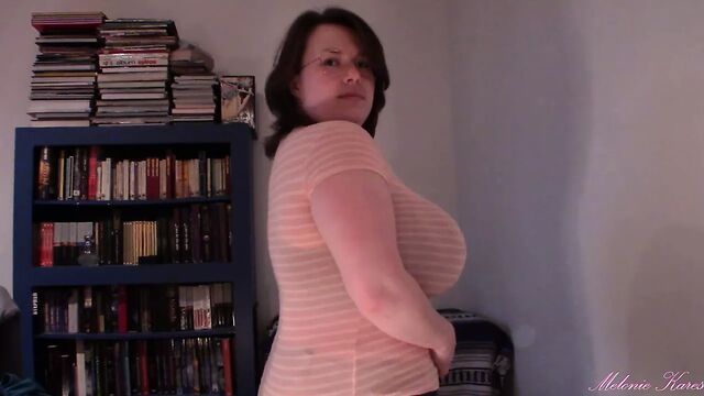 Huge boobs, tit drop, sheer shirt