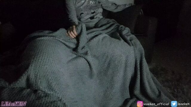 Horror movie night, blanket and cumshot. The best!