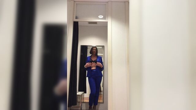 Blue pant suit