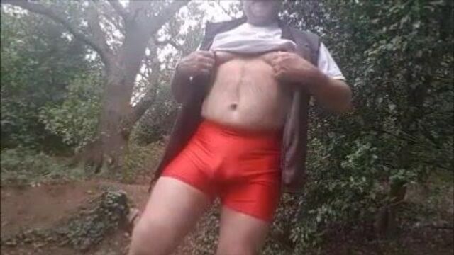 RED spandex SHORTS