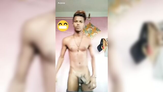 naked indian guy has a big cock