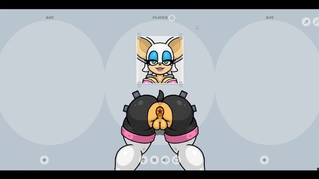 Fapwall Weird Hentai game Rouge the bat assfucked by 3 dick