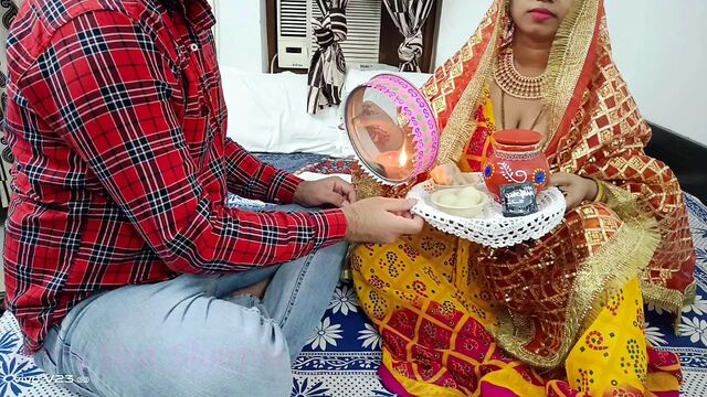 Karwa chauth special 2022 indian xxx desi husband fuck her wife hindi audio with dirty talk