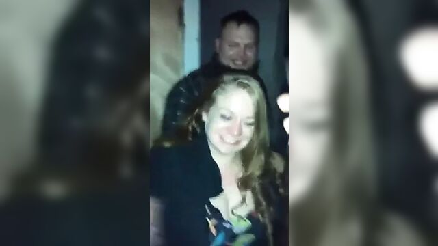 friend's wife flashing her tits infront of all his friends