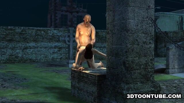 Stacked 3D Hottie Fucked by a Zombie
