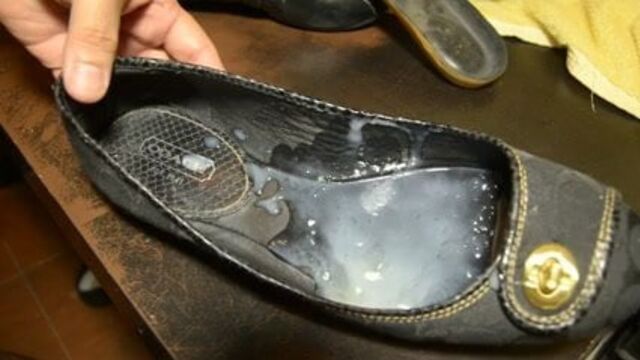 Massive Cum load on Coach Flat Shoes