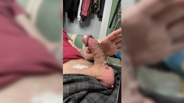 jacobs ladder penis cock piercings cum