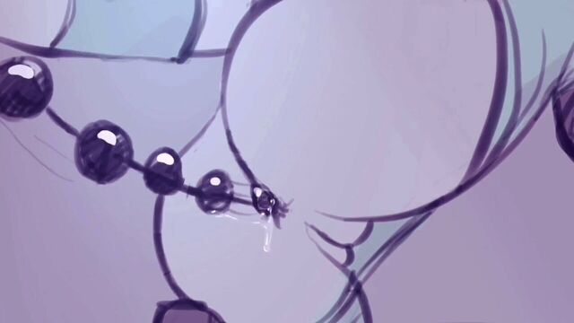 Cara Dune anal beads animation practice