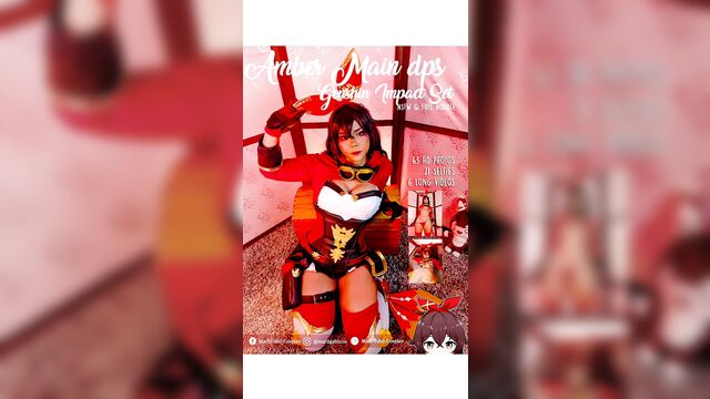 Amber cosplays genshin impact