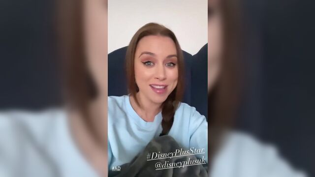 Una Healy doing an ad from home