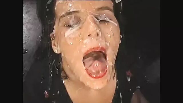 open your mouth and take your load with your tongue out 2