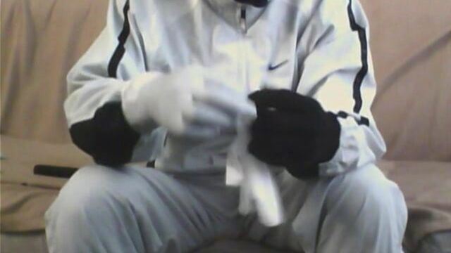 Balaclava, Latex Gloves & Nike Tracksuit