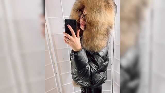 Miss Fur in Glossy Puffer Jacket