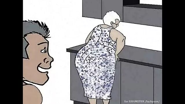 Black Granny loving anal! Animation cartoon!