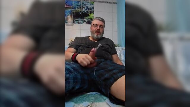 Daddy bear cum on clothes