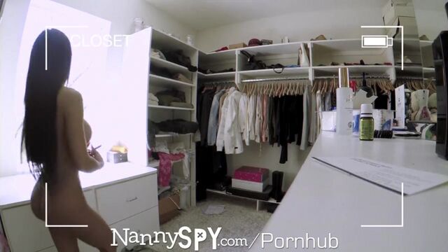 NANNYSPY LONELY DAD SEDUCES BUSTY BRUNETTE NANNY AMIA MILEY