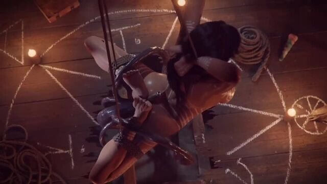 Lara Croft bondage tentacle show.mp4
