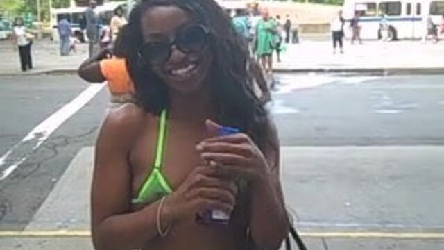 Saniya Wears A See-Thru Bikini Top In Public!