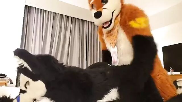 play fursuit with friend